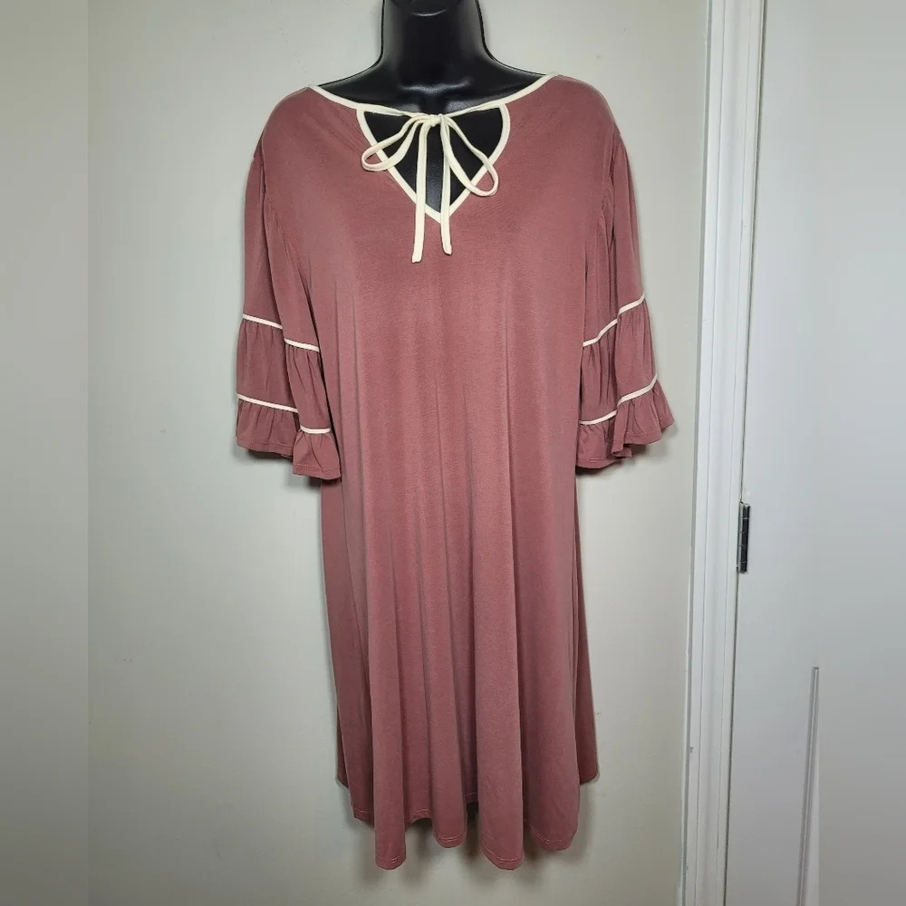 June and Hudson Mauve Summer Dress sz L